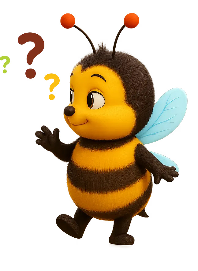 cartoon bee ask questions
