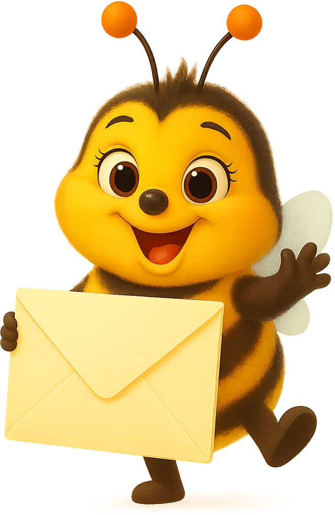 Bee holding a letter.